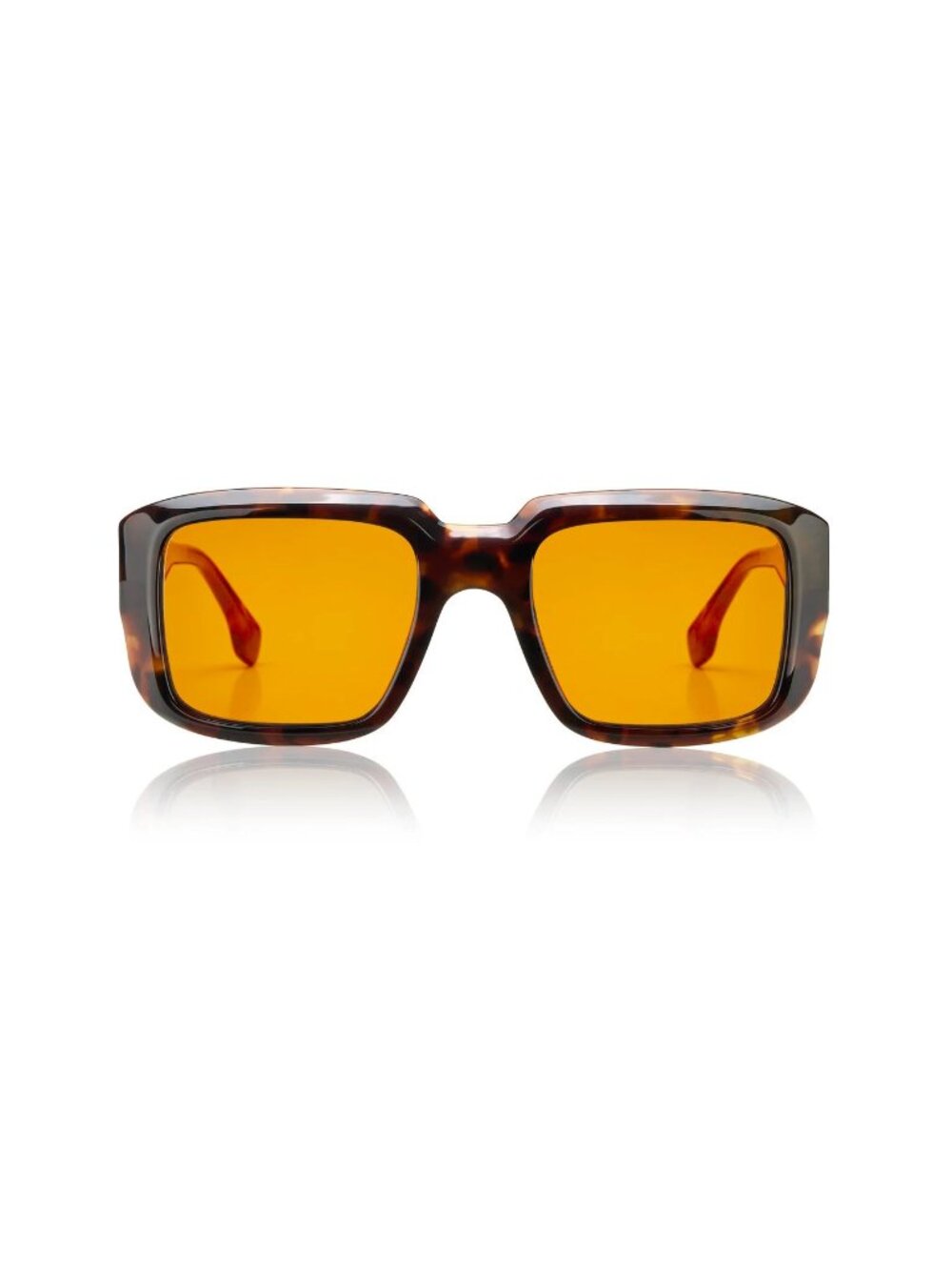 New Raval Eyewear Men's Sunglasses Havana Square Orange Lens Acetate Frame LOBO